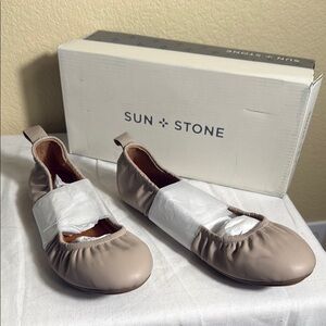 Sun + Stone Beige Ballet Flats
